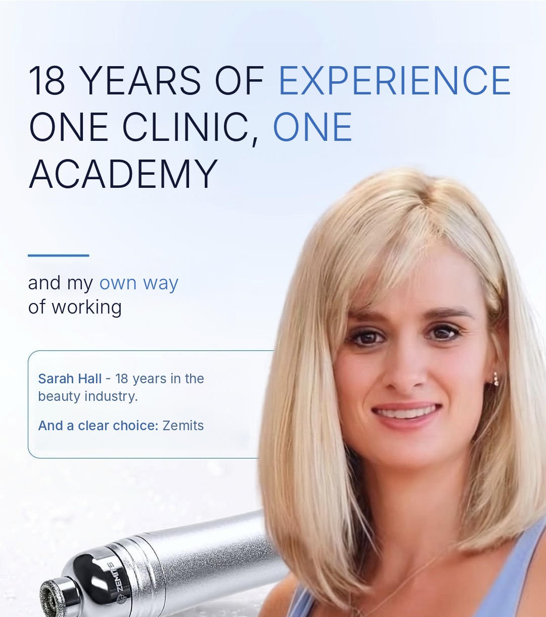 Sarah Hall, 18 years in the beauty industry and Zemits ambassador